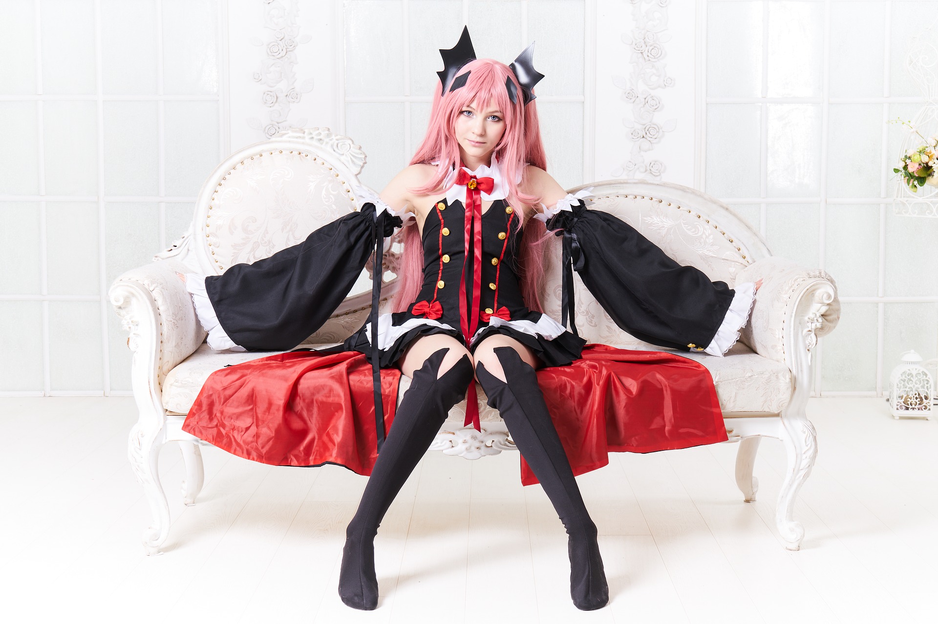 Aurueda French Maid Dress Cospaly Anime Halloween Kostüm Outfit Damen Kleid Spitze Schürze…