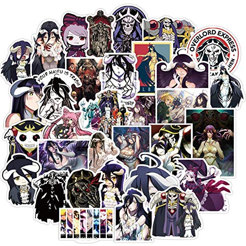 Anime Overlord Stickers Sticker Laptop Waterproof Graffiti Skateboard Toy Decals Motorcycle 50Pcs