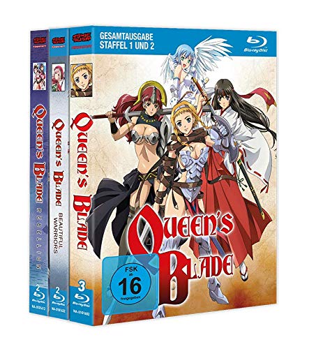 Queen's Blade Komplett-Set Bundle Blu Ray (Staffel 1+2), Rebellion (Staffel 3), Beautiful Warriors (