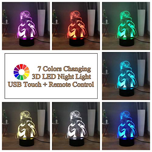 3D Naruto Kakashi Lesen Lampe Berühren LED USB Nachtlicht 7/16 Farben Tischlampe
