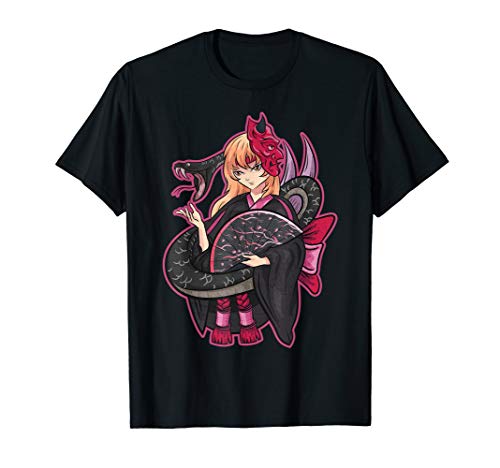 Anime Kawaii Chibi Otaku Anime Manga Mädchen Kimono Schlange T-Shirt