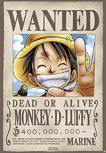 Close Up One Piece Poster Wanted Monkey D. Luffy (68cm x 98cm)