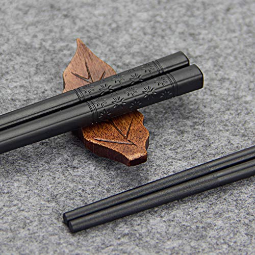 22,5 cm HAUTOCO 5 Paar Japanischer Stil Hölzern Essstäbchen Wiederverwendbar Essstäbchen mit Box Spülmaschinenfest Essstäbchen 