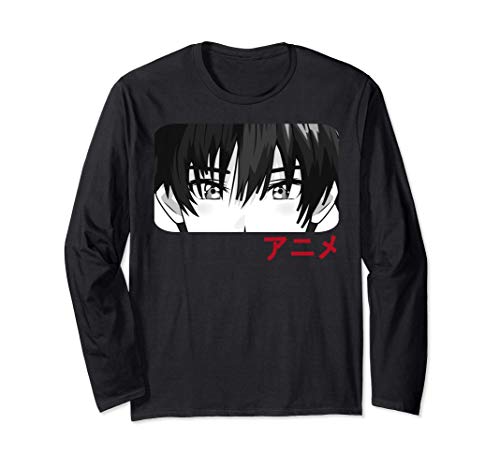 Anime Boy Face Manga Motiv Japan Serien Merch Langarmshirt