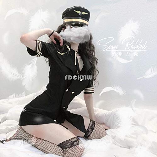Damen Mesh Unterwäsche Fischnetz Babydoll Minikleid Stretch Petticoat Body Stewardess Uniform tiefe