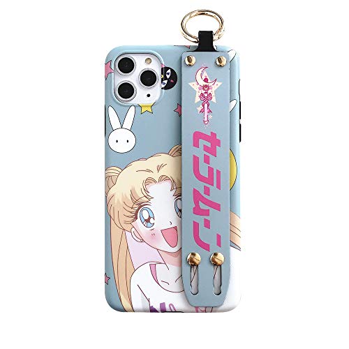 iPhone Max Hülle Cover Japan Anime Sailor Moon Case mit Handgelenkständer Halter Silikon Soft Phon