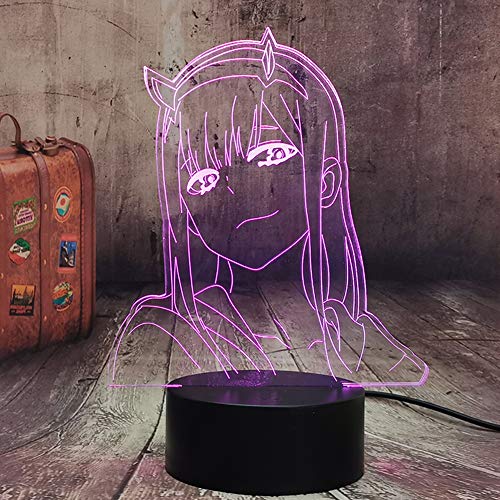 Null Zwei Figur Anime Lampe Nachtlicht in der Nachtlampe Mehrfarbig wechselnde USB-Batterie Tisch La
