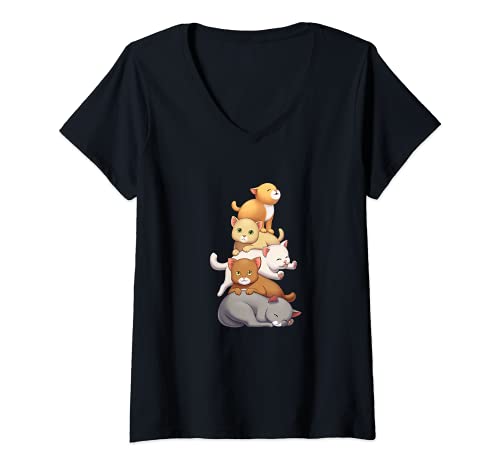 Katze Kawaii Katzen Cute Kitty Pile Anime Neko TShirt mit