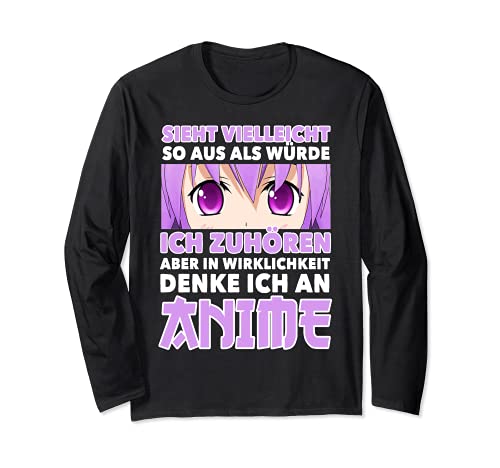 in wirklichkeit denke ich an Anime Kawaii Japan Langarmshirt