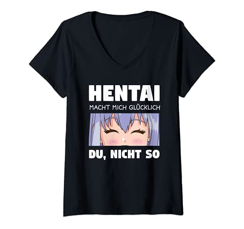 Damen Hentai Anime Otaku TShirt mit VAusschnitt