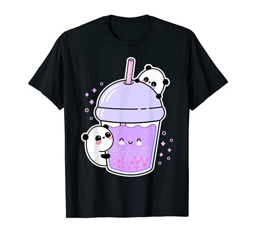 Kawaii TShirt Süß Panda Bär Boba Tee Kleidung Shirt
