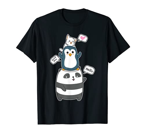 Kawaii TShirt Cute Panda Bär Pinguin Katze Kleidung