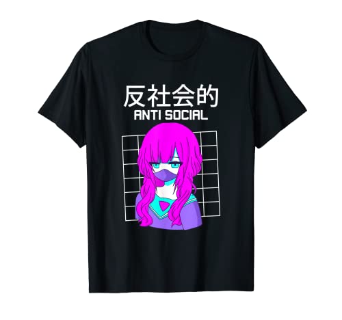 Unsozialer Manga Vaporwave Retro Anime TShirt