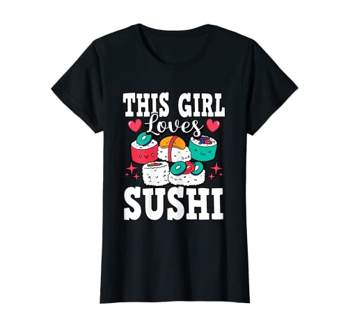 Kawaii This Girl Loves Sushi Anime süßes Essen TShirt