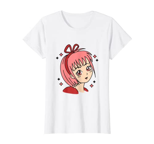 Damen Süßes Manga Anime Girl Lächeln TShirt