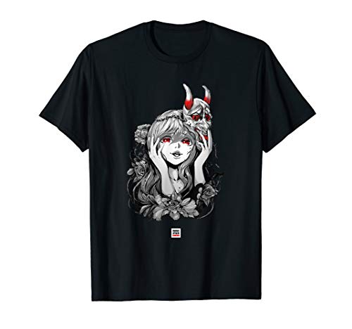 Kawaii Attack Tshirts Oni Yandere Anime TShirt Schwarz S