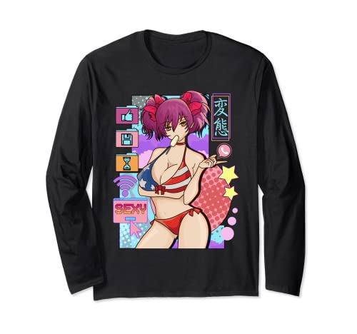 Sexy Anime Girl Waifu Cosplay Langarmshirt