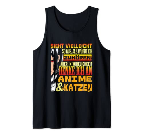 In Wirklichkeit Denke Ich An Anime und Katzen Tank Top