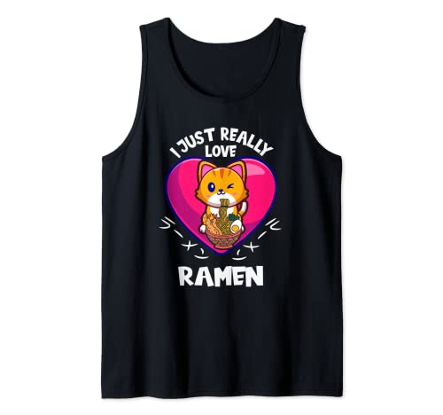 Japan Essen Anime Lustige Kawaii Ramen Katzen Tank Top