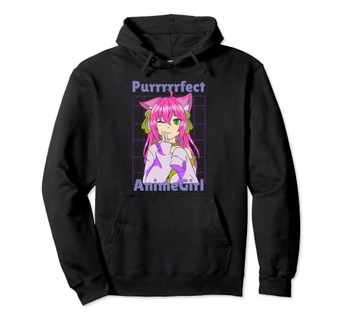 Purfect Anime Neko Girl Waifu Lustiges Weeb Tee Pullover