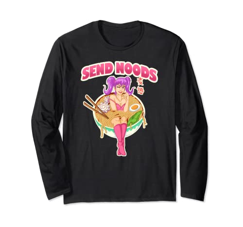 Waifu Otaku Send Noods Bekleidung Langarmshirt
