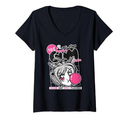 Damen Manga Waifu Girl TShirt mit VAusschnitt