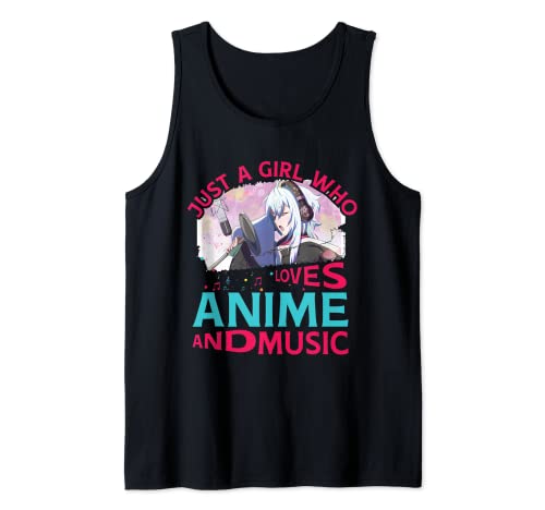 girly Nerd Waifu cosplay Anime girl loves musik Tank Top