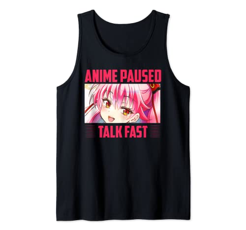girly Nerd Waifu cosplay Anime paused talk fast Tank Top