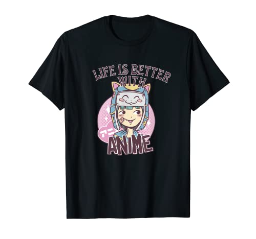 Life Is Better With Anime Fröhliche Damen und Waifu TShirt