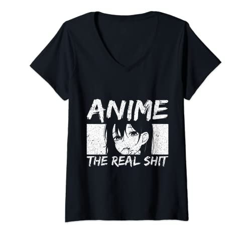 Damen Anime Waifu Otaku T-Shirt mit V-Ausschnitt