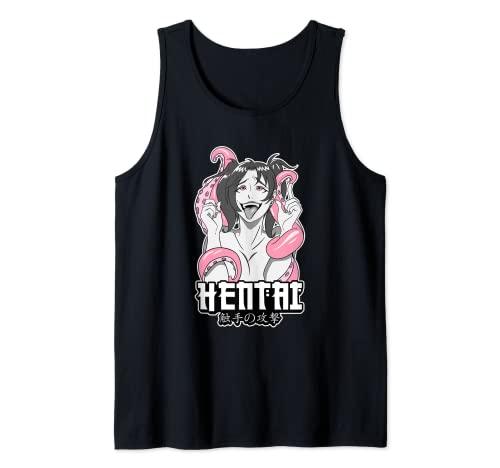 Ahegao Face Anime Girl Octopus Attack Hentai Otaku Tank Top