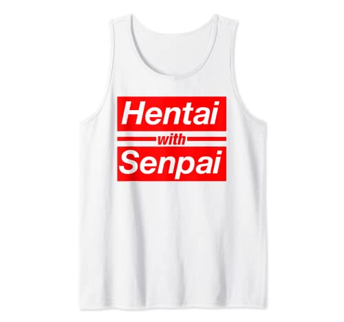 Cute Manga Hentai With Senpai Japanese Anime Parody Tank Top