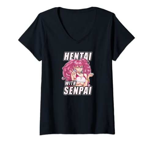 Damen Hentai mit Senpai TShirt I Japanese Girl Anime Otaku