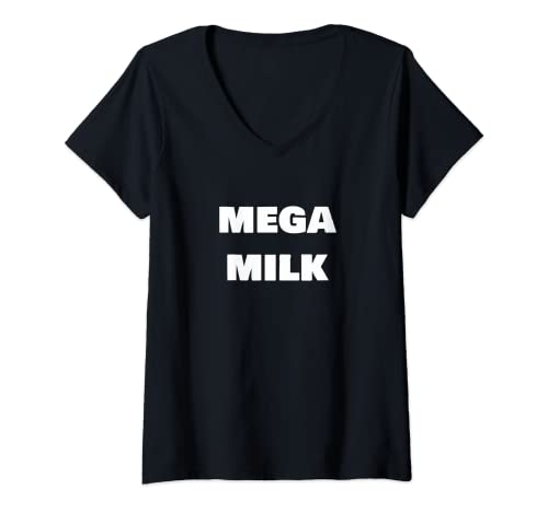 Damen Mega-Milch Anime-Manga-T-Shirt mit V-Ausschnitt
