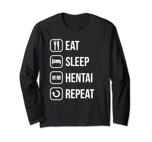 Eat Sleep Hentai Repeat Langarmshirt