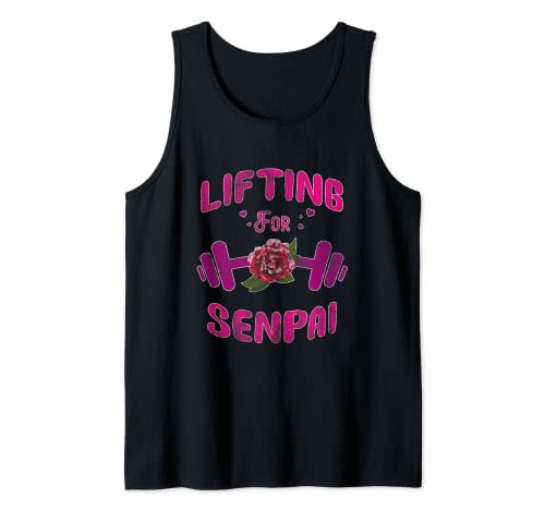 Funny Anime Manga Otaku Lifting Senpai Meme Tank Top