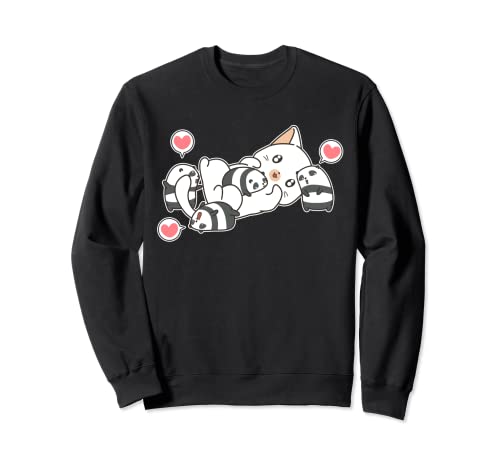 Kawaii T-Shirt Cute Panda Bär und Katze Kleidung Shirt Sweatshirt