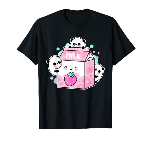 Kawaii T-Shirt r Pandabär Erdbeere Milch Shirt