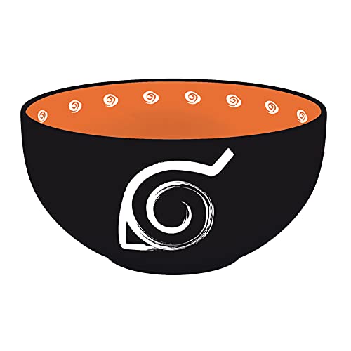Naruto Shippuden Müslischale Konoha Logo keramik XXL Müslischüssel Schwarz 600ml