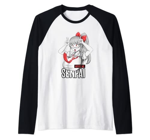 Note mich senpai Ahegao Gesicht Anime Girl Otaku Tuch Raglan