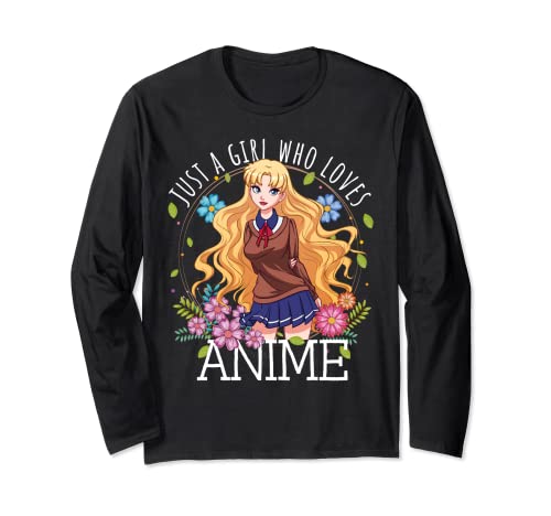 Otaku "Just Girl Who Loves Anime"-Teen Merch Langarmshirt