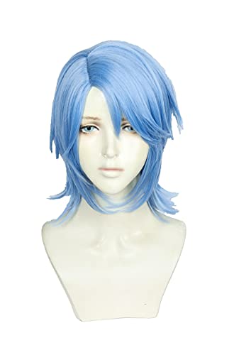 Anime Kingdom Hearts. Aqua Short Blue Deyed Hitzebeständige Haar Perucas Cosplay Kostüm Perücke K