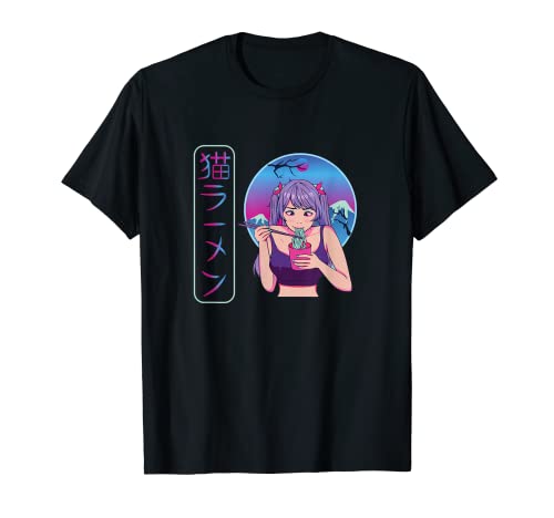 girl who loves anime and ramen manga waifu cosplay TShirt