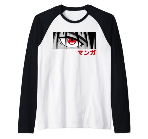 Anime Boy Eye Face Manga Motiv Japan Serien Merch Raglan