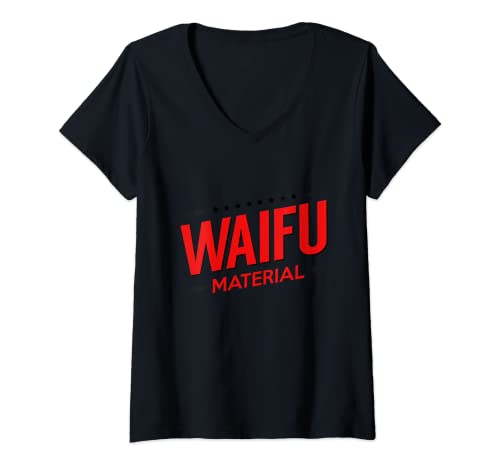 Damen Waifu Kawaii Anime Manga Japan Schule Nerd Sperrig T-Shirt mit V-Ausschnitt