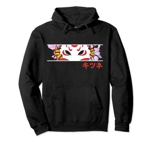 Kitsune Fuchs Style Maske Grunge Sad Pullover Hoodie