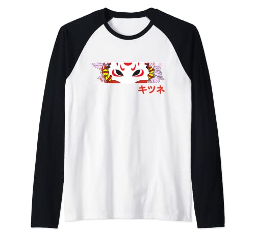 Kitsune Fuchs Style Maske Grunge Sad Raglan