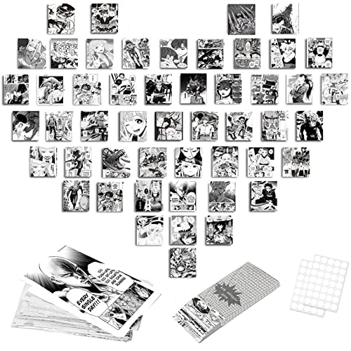 60 Stück Anime Poster Set, Anime-Panel Wandcollage Set ästhetische Bilder, Wand Collage Kit Fotosa