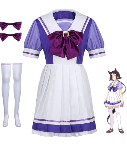 Anime Pretty Derby Cosplay Tokai Teio Outfits, Sailor Skirt Suit for