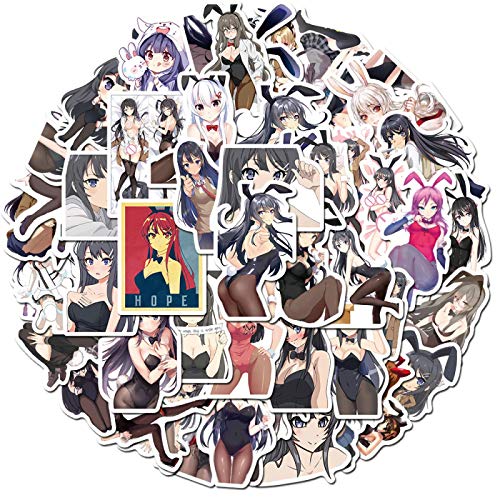 50Pcs sexy Anime Hentai Bunny Girl Stickers Decals for Luggage Phone Motorcycle Car Sticker Waterpro